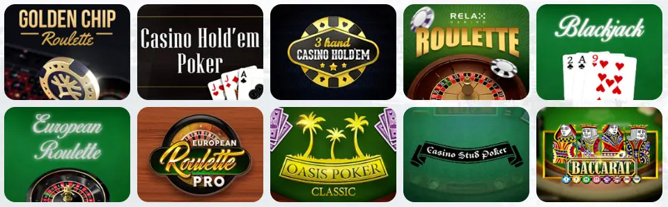 Jeux de table au Locowin Casino