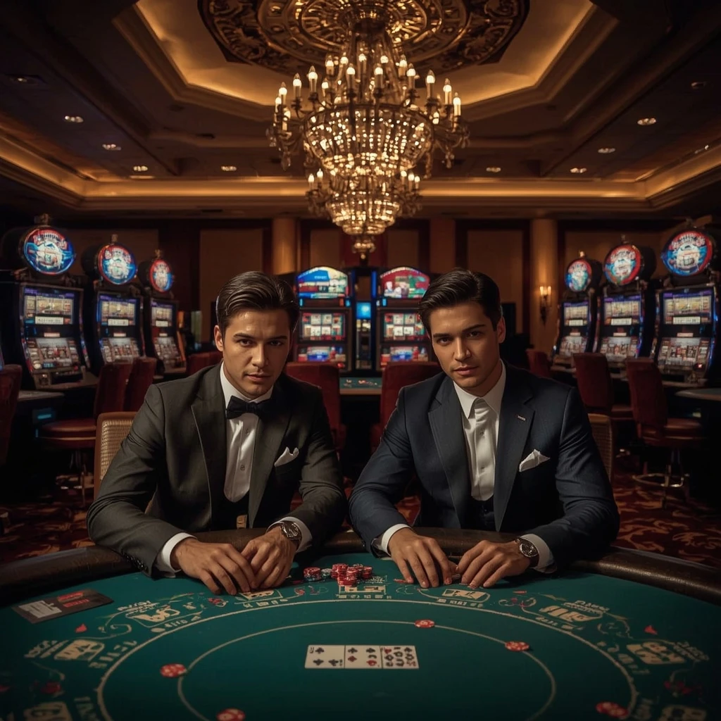 Deux joueurs de poker au Casino Locowin